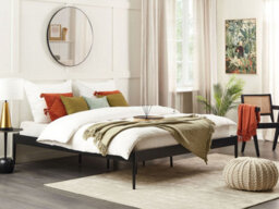 Beliani Bed Metal Vaurs 180 X 200 Cm (Eu Super King) Black - thumbnail 2