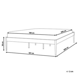 Beliani Bed Metal Vaurs 180 X 200 Cm (Eu Super King) Black - thumbnail 3