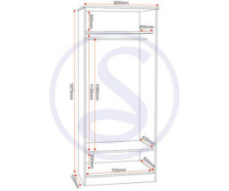 Seconique Portland 2 Door Wardrobe In White With Oak Effect Finish - thumbnail 4