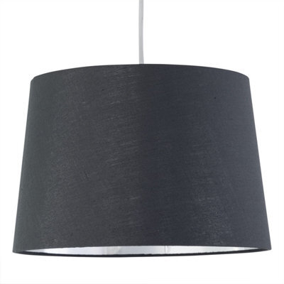 First Choice Lighting Zoey Grey With Silver Inner 28Cm Easy Fit Pendant Or Lamp Shade - image 1