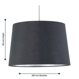 First Choice Lighting Zoey Grey With Silver Inner 28Cm Easy Fit Pendant Or Lamp Shade - thumbnail 6