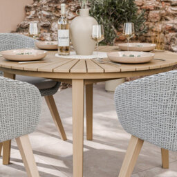 Royalcraft Roma 120Cm Round Sunray Table With Terrazzo Insert And 4 Sol Dining Chairs - thumbnail 2