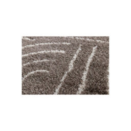 Melrose Voyage Shaggy Taupe Lines Patterned Indoor Large Area Rug 160/230Cm - thumbnail 2