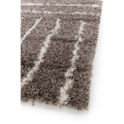 Melrose Voyage Shaggy Taupe Lines Patterned Indoor Large Area Rug 160/230Cm - thumbnail 3