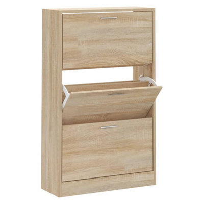 Berkfield Modern Shoe Cabinet Sonoma Oak 63X24X103 Cm Engineered Wood