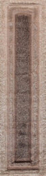Modern Soft Bordered Shimmer Shaggy Area Rugs Bronze 60X220 Cm - thumbnail 6