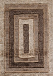 Modern Soft Bordered Shimmer Shaggy Area Rugs Bronze 60X220 Cm - thumbnail 2