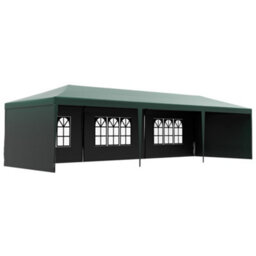 Outsunny 9M X 3M Outdoor Garden Gazebo Wedding Party Tent Canopy Marquee Green - thumbnail 2