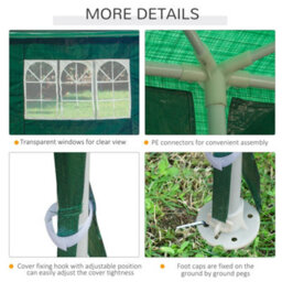 Outsunny 9M X 3M Outdoor Garden Gazebo Wedding Party Tent Canopy Marquee Green - thumbnail 5