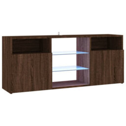 Vidaxl Tv Cabinet With Led Lights Brown Oak 120X30X50 Cm - thumbnail 2