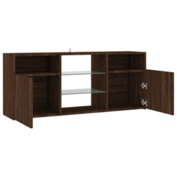 Vidaxl Tv Cabinet With Led Lights Brown Oak 120X30X50 Cm - thumbnail 8