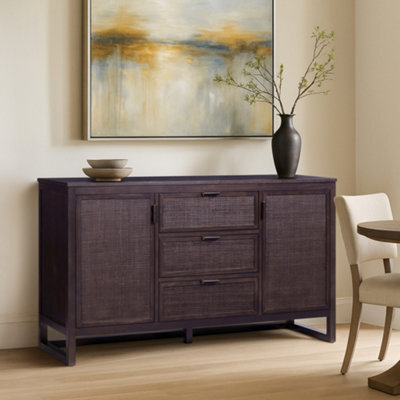 Teamson Home Hatteras Wooden Sideboard 3 Drawers 2 Doors, Espresso - image 1