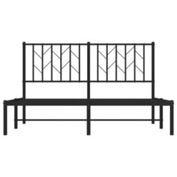 Berkfield Metal Bed Frame Without Mattress With Headboard Black 140X190Cm - thumbnail 5