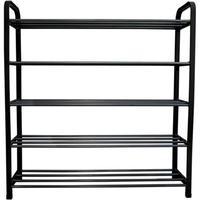 5-Tier Black Space-Saving Shoe Rack - image 1