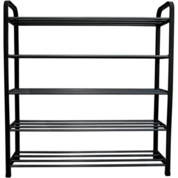 5-Tier Black Space-Saving Shoe Rack - thumbnail 1