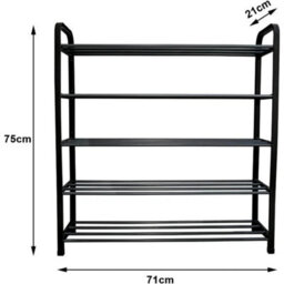 5-Tier Black Space-Saving Shoe Rack - thumbnail 2