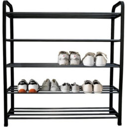 5-Tier Black Space-Saving Shoe Rack - thumbnail 5