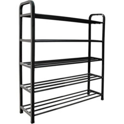 5-Tier Black Space-Saving Shoe Rack - thumbnail 4