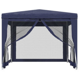 Berkfield Party Tent With 4 Mesh Sidewalls Blue 3X3 M Hdpe - thumbnail 3