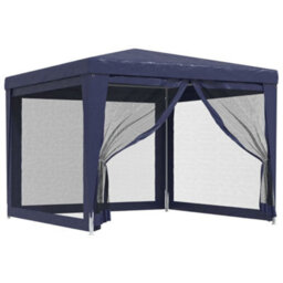 Berkfield Party Tent With 4 Mesh Sidewalls Blue 3X3 M Hdpe - thumbnail 2