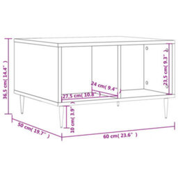 Berkfield Modern Coffee Table Brown Oak 60X50X36.5 Cm Engineered Wood - thumbnail 9