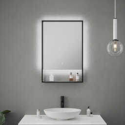 FNX Bathrooms Fnx Bailey Led Bathroom Mirror 500X700mm With Integrated Shelf, Demister & 4000K Natural White Backlight