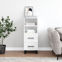Berkfield Modern Sideboard High Gloss White 34.5X34X90 Cm Engineered Wood - thumbnail 2