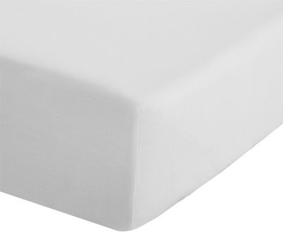 Catherine Lansfield Easy Iron Percale Combed Fitted Sheet 35Cm Depth White - image 1