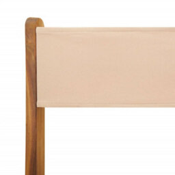 Berkfield Folding Garden Chairs 6 Pcs Beige Fabric And Solid Wood - thumbnail 9