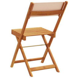 Berkfield Folding Garden Chairs 6 Pcs Beige Fabric And Solid Wood - thumbnail 6