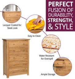 Hallowood Furniture Waverly Oak 2 Over 4 Chest Of Drawers - thumbnail 2