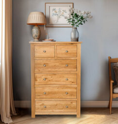 Hallowood Furniture Waverly Oak 2 Over 4 Chest Of Drawers - thumbnail 8