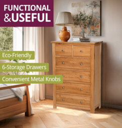 Hallowood Furniture Waverly Oak 2 Over 4 Chest Of Drawers - thumbnail 5