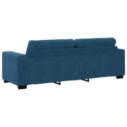 Vidaxl Blue Velvet Sofa With Cushion Blue Velvet - thumbnail 6