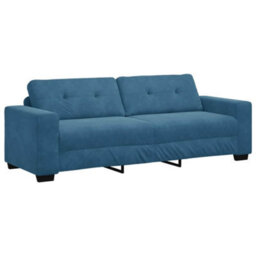Vidaxl Blue Velvet Sofa With Cushion Blue Velvet - thumbnail 2