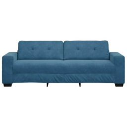 Vidaxl Blue Velvet Sofa With Cushion Blue Velvet - thumbnail 4
