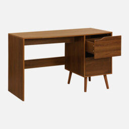 Sweeek - 2-Drawer Desk With Vintage Walnut Effect Nepal Walnut Effect 120X48X75 Cm - thumbnail 2
