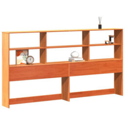 Berkfield Headboard With Storage Wax Brown 180 Cm Solid Wood Pine - thumbnail 2