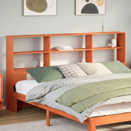 Berkfield Headboard With Storage Wax Brown 180 Cm Solid Wood Pine - thumbnail 1