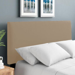 "Slumbre Plain Victoria Plush Velvet 3Ft Single 20"" Headboard -  Coffee"
