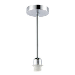 Happy Homewares Classic Polished Chrome Ceiling Light Fixture To Showcase Lamp Shades - thumbnail 1
