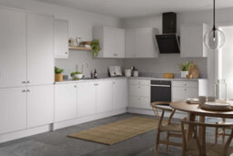 Kitchen Kit Base Unit 400mm W/ Value Slab Cabinet Door - Matt Light Grey - thumbnail 2