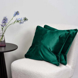 Ameha Green Plain Velvet Cushion Covers, 18X18 Inch, Pack Of 2, Breathable & Hypoallergenic With Hidden Zip Closure - thumbnail 5