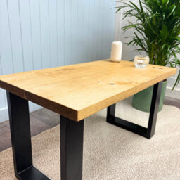 Off The Grain Wooden Coffee Table With Industrial Box Legs - 140Cm - thumbnail 2