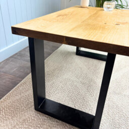 Off The Grain Wooden Coffee Table With Industrial Box Legs - 140Cm - thumbnail 4