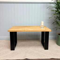 Off The Grain Wooden Coffee Table With Industrial Box Legs - 140Cm - thumbnail 1