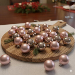 Decoris 2X 24 Mini Glass Christmas Baubles Blush Pink 25mm - thumbnail 7