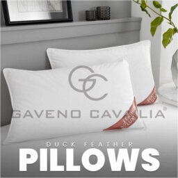 Gc Gaveno Cavailia Duck Feather Pillows 2 Pack Hotel Quality Standard Size (50X70 Cm) Medium-Firm Support For Head & Neck Pillow - thumbnail 5