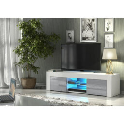 Creative Furniture Loom Tv Unit 130Cm - White & Grey Gloss Doors - thumbnail 6