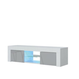 Creative Furniture Loom Tv Unit 130Cm - White & Grey Gloss Doors - thumbnail 8
